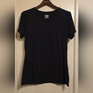 32 Degrees Cool Black Scoop Neck Tee Size L Lightweight Stretch Top